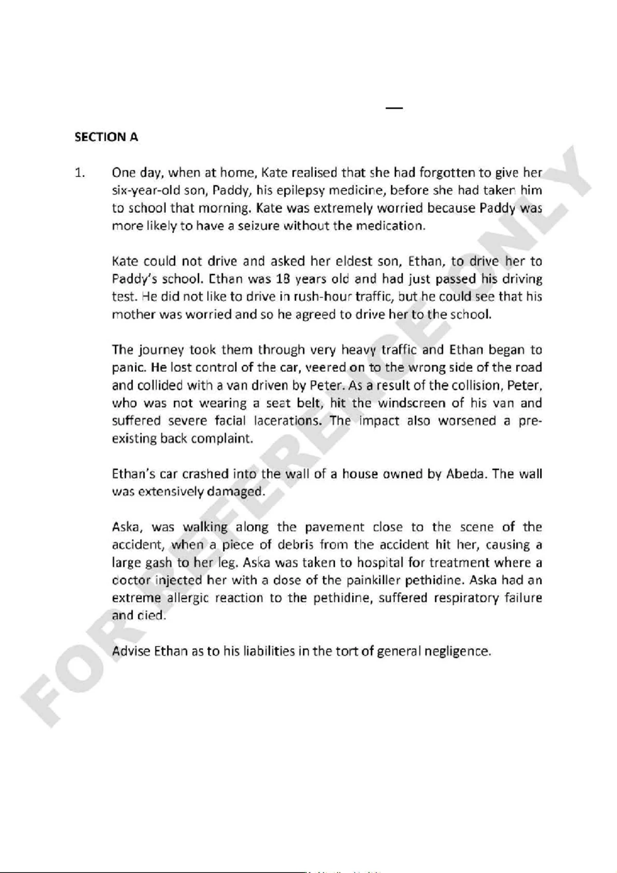 Tort Past Papwer 2023 - Tort law past paper - THE UNIVERSITY OF HONG ...