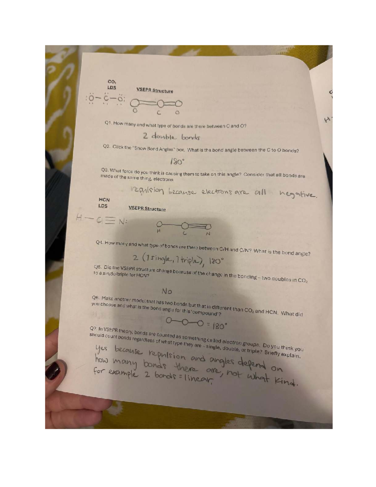 3-D Molecular Structure Lab (CHEM 101) - VSEPR Analysis and Bonding ...