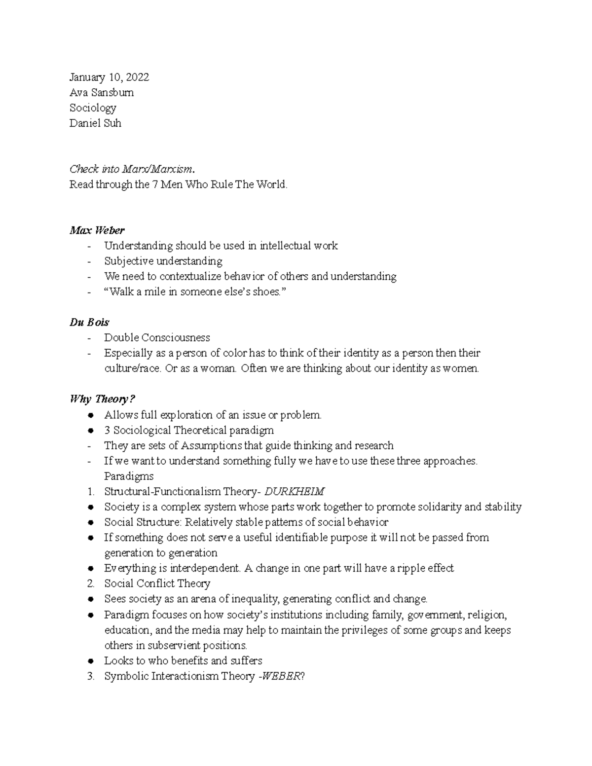 SOC101 - Introduction to Sociology Theories and Concepts (Jan 2023 ...