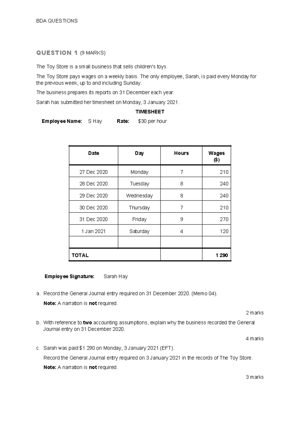 Accounting Practice Questions (ACC101): General Journal Entries ...