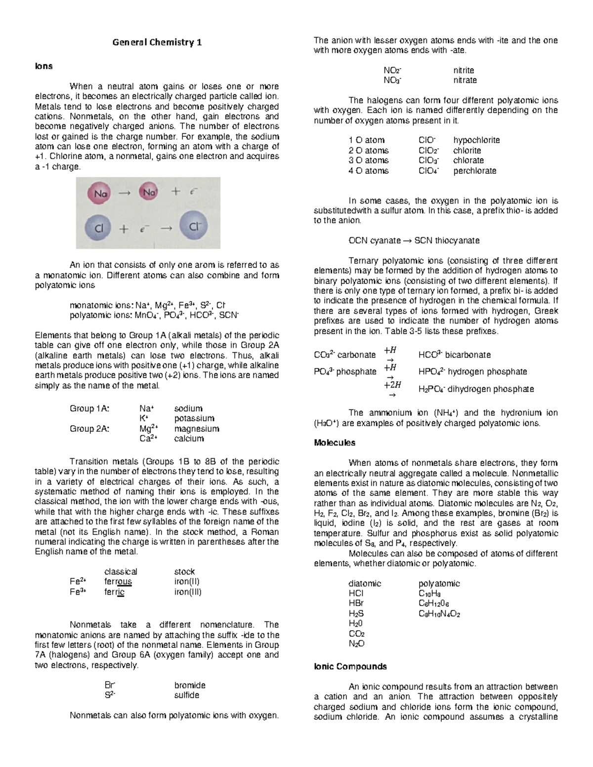 Naming Compounds Activity Overview - General Chemistry 1 AUG19 - Studocu