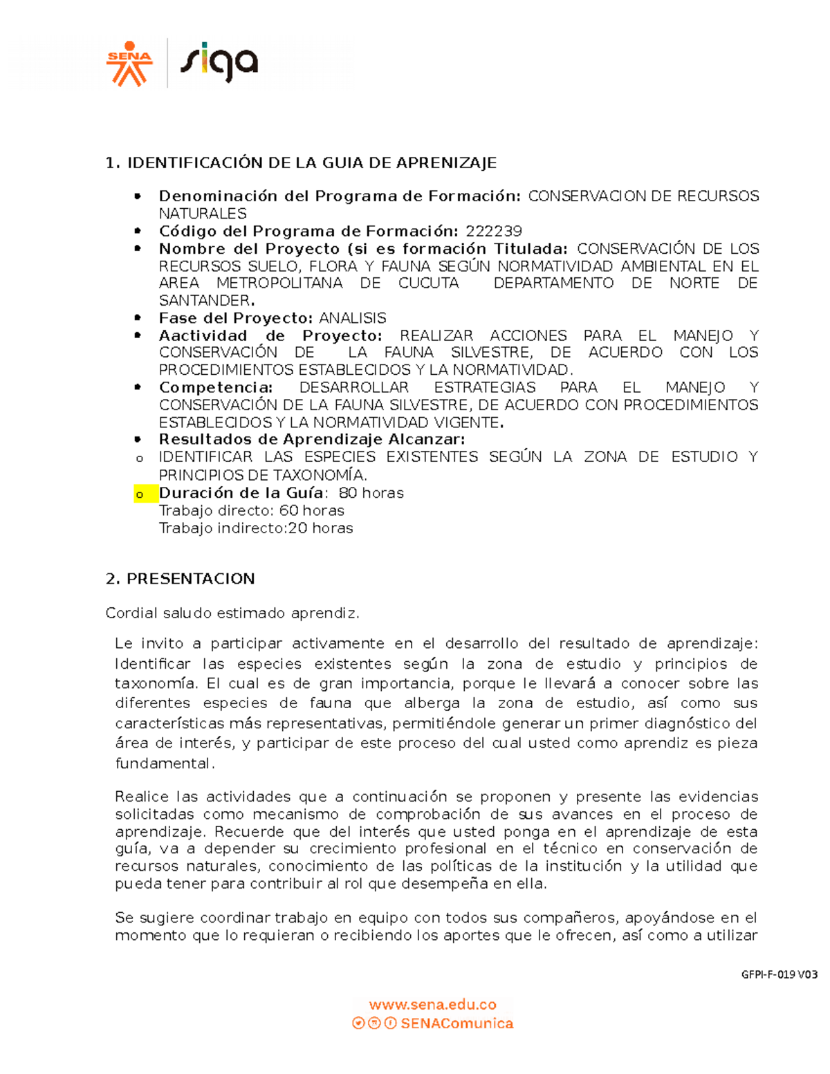 GFPI-F-019 GUIA DE Aprendizaje Fauna 1 - 1. IDENTIFICACIÓN DE LA GUIA ...