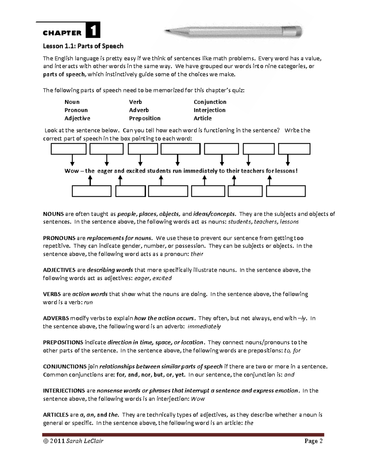 Comprehensive Guide to Parts of Speech and Verb Forms (ENG 101) - Studocu