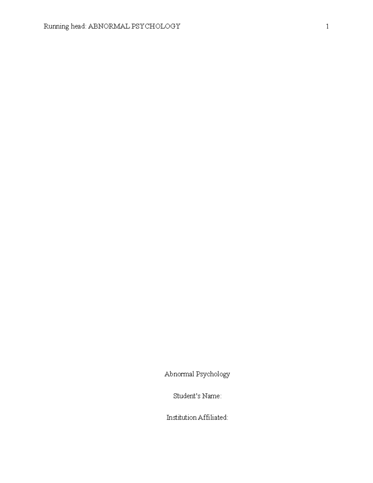 Abnormal Psychology Case Study: Major Depressive Disorder Analysis ...