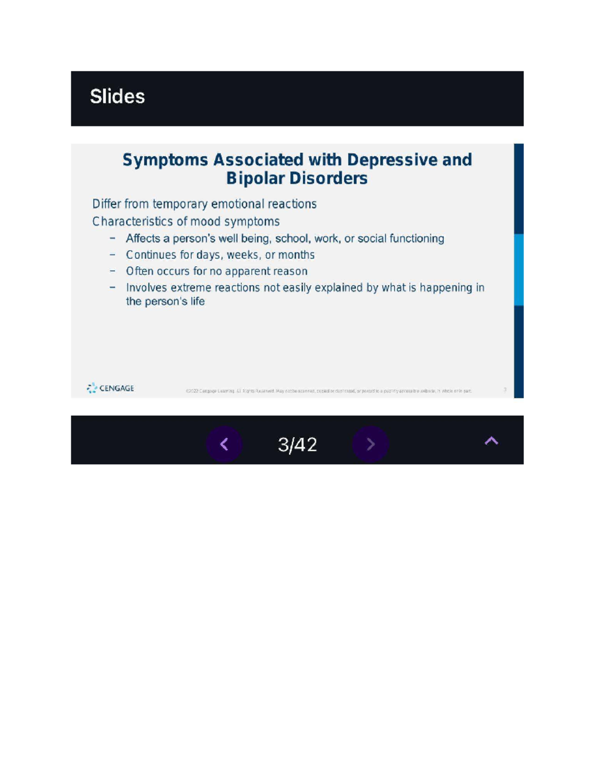 Lecture on Symptoms of Depressive and Bipolar Disorders - Studocu