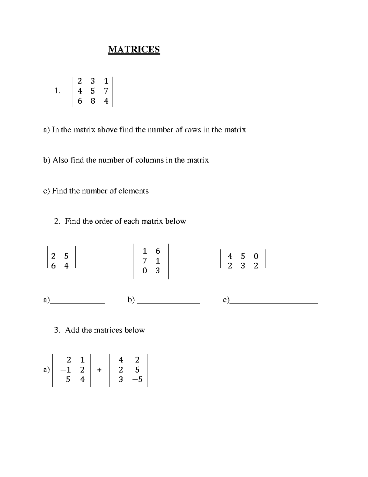 JCE Mathematics Revision Kit: Matrices Study Guide Part 1 - Studocu