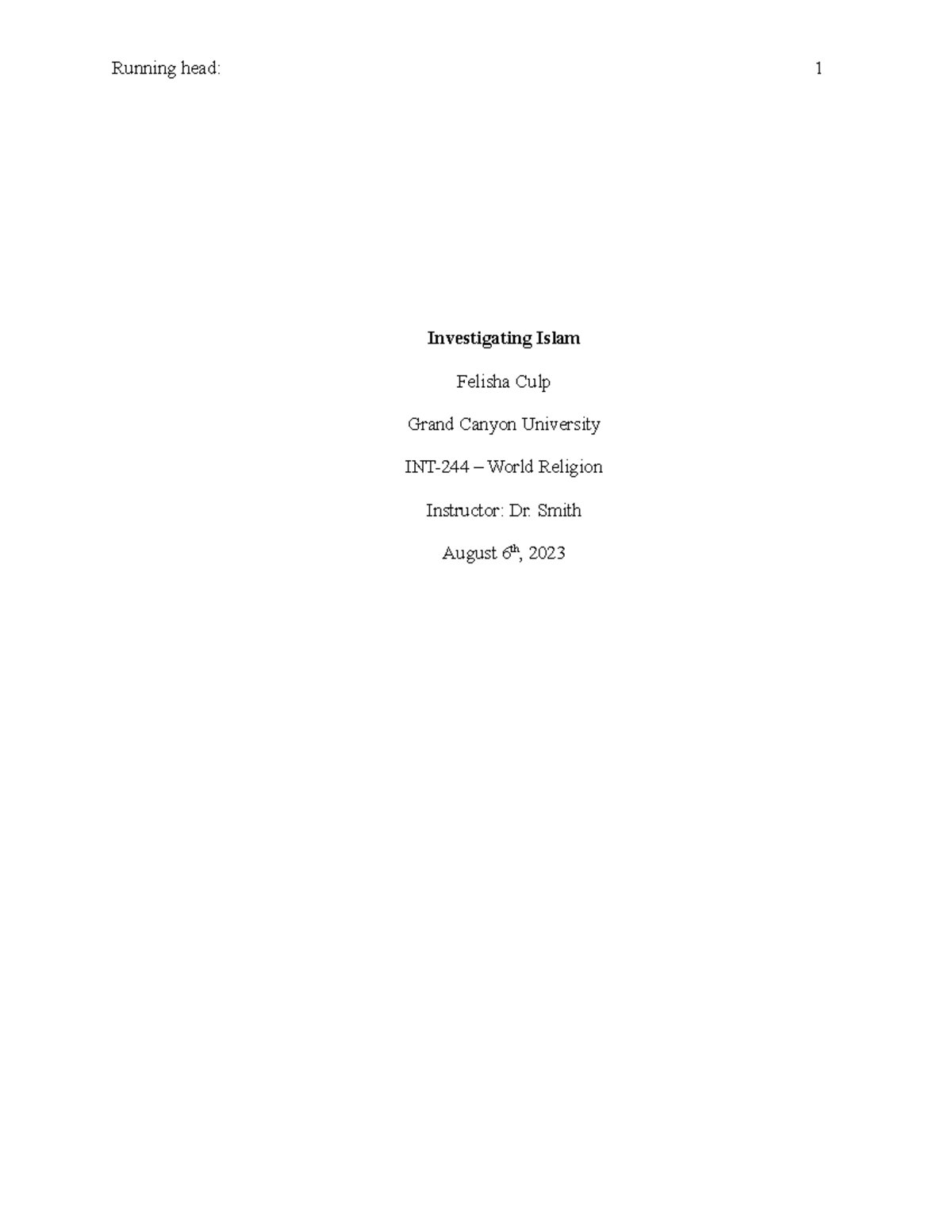 Exploring the Five Pillars of Islam: INT-244 Lecture Notes - Studocu