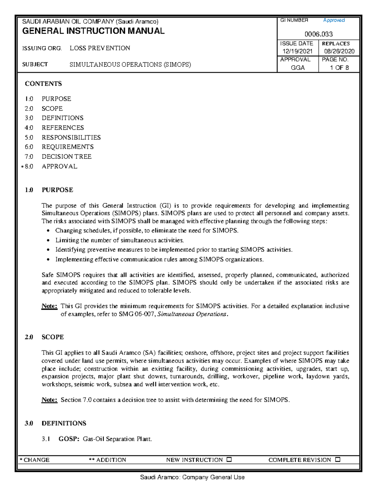 GI 06-033: General Instruction for Simultaneous Operations (SIMOPS ...
