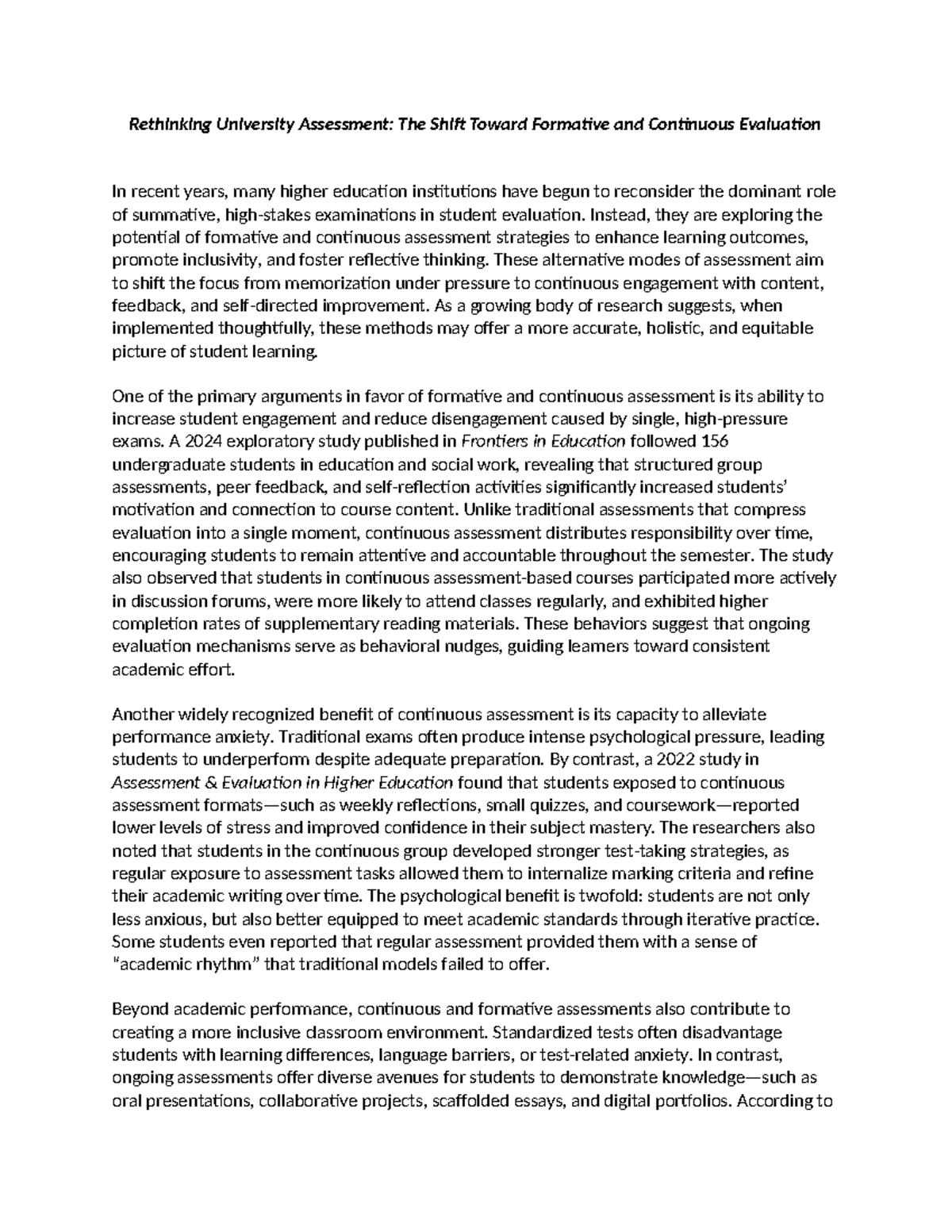 Midterm Exam Insights: Rethinking Assessment Strategies in Higher Ed ...