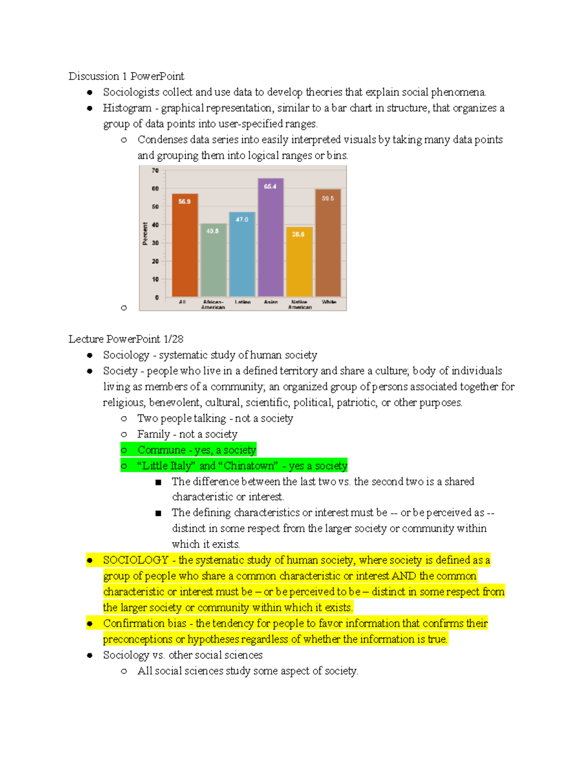 SOCI 1000 Final Exam Review - Comprehensive Lecture Notes Summary - Studocu