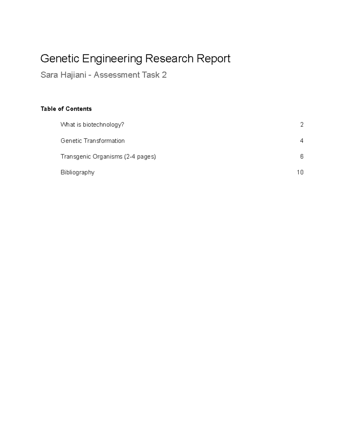 Genetic Engineering Research Report - 2 investigate the uses and ...