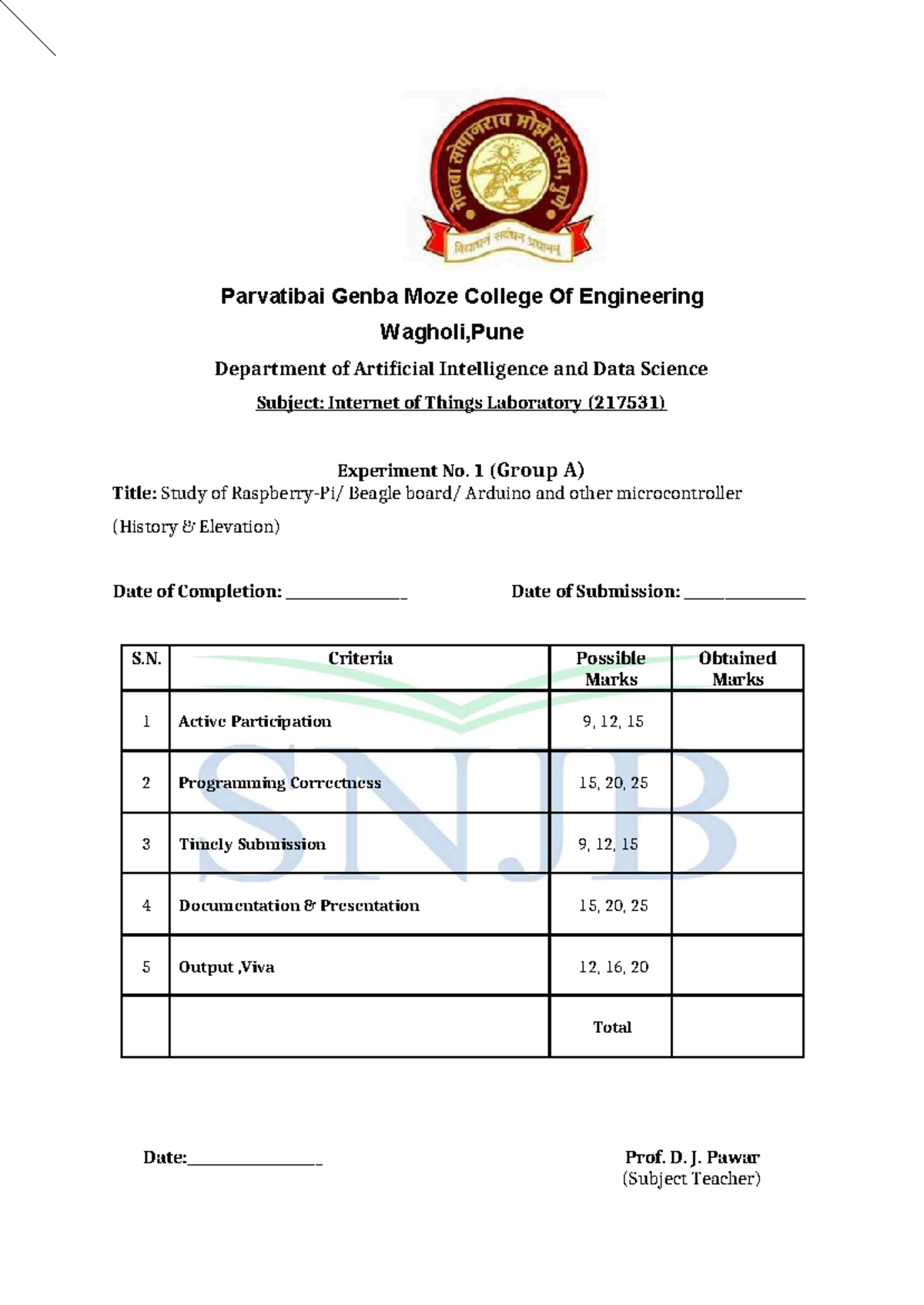 IOTL 217531: Lab Manual for Internet of Things Experiments and Studies ...
