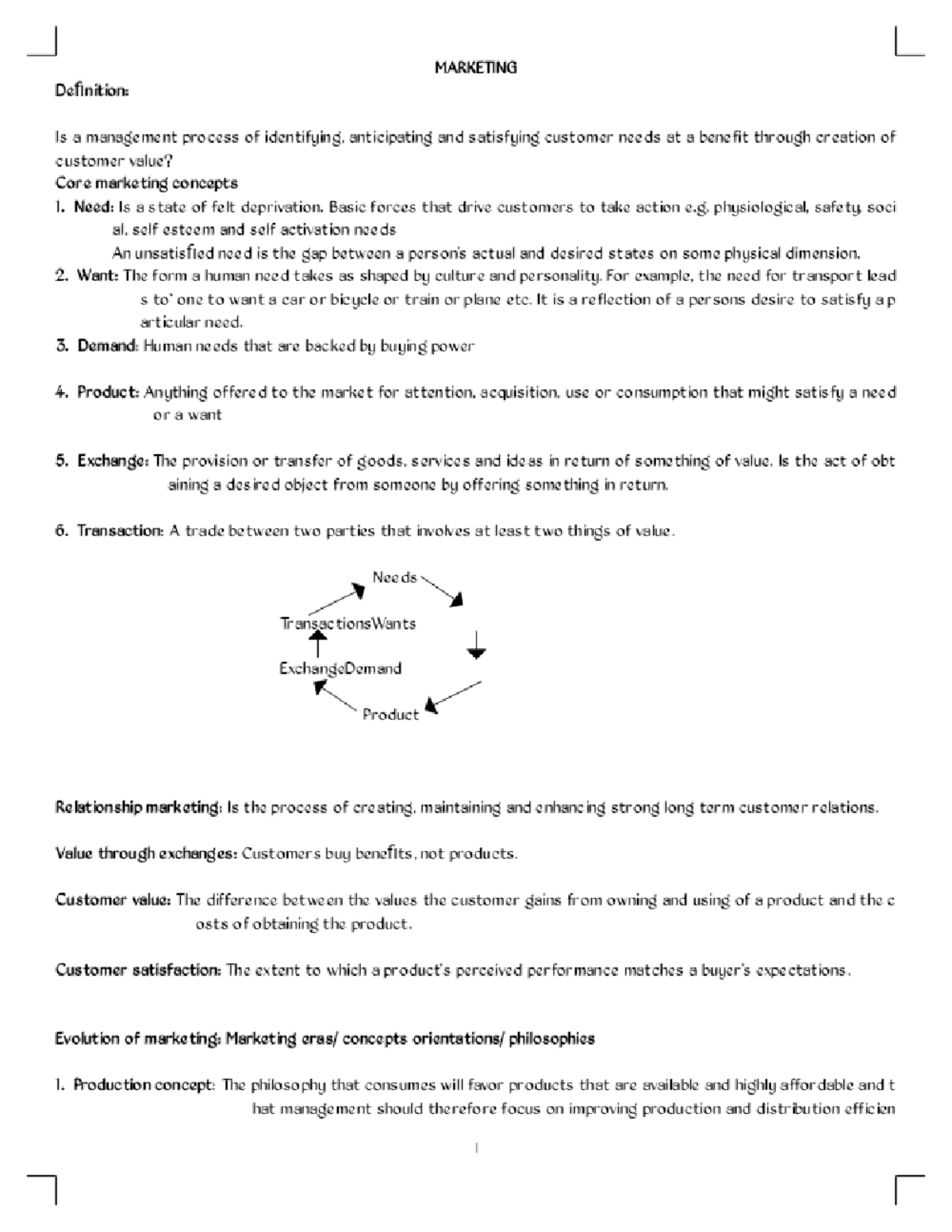 MKT MGT 101 - Simplified Business Lecture Notes on Marketing Concepts ...