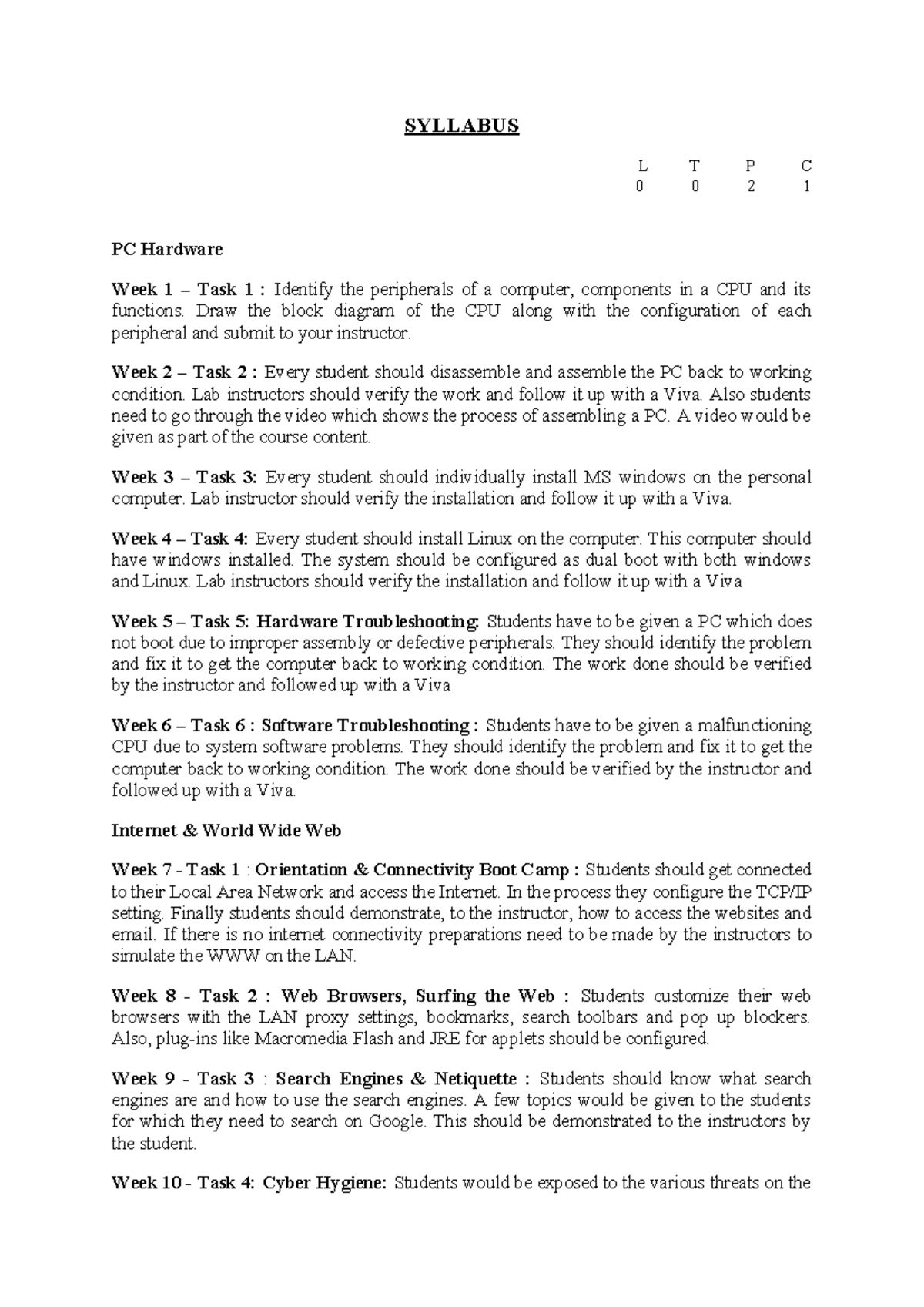IT Workshop Lab Manual R22: PC Hardware & Software Tasks - Studocu