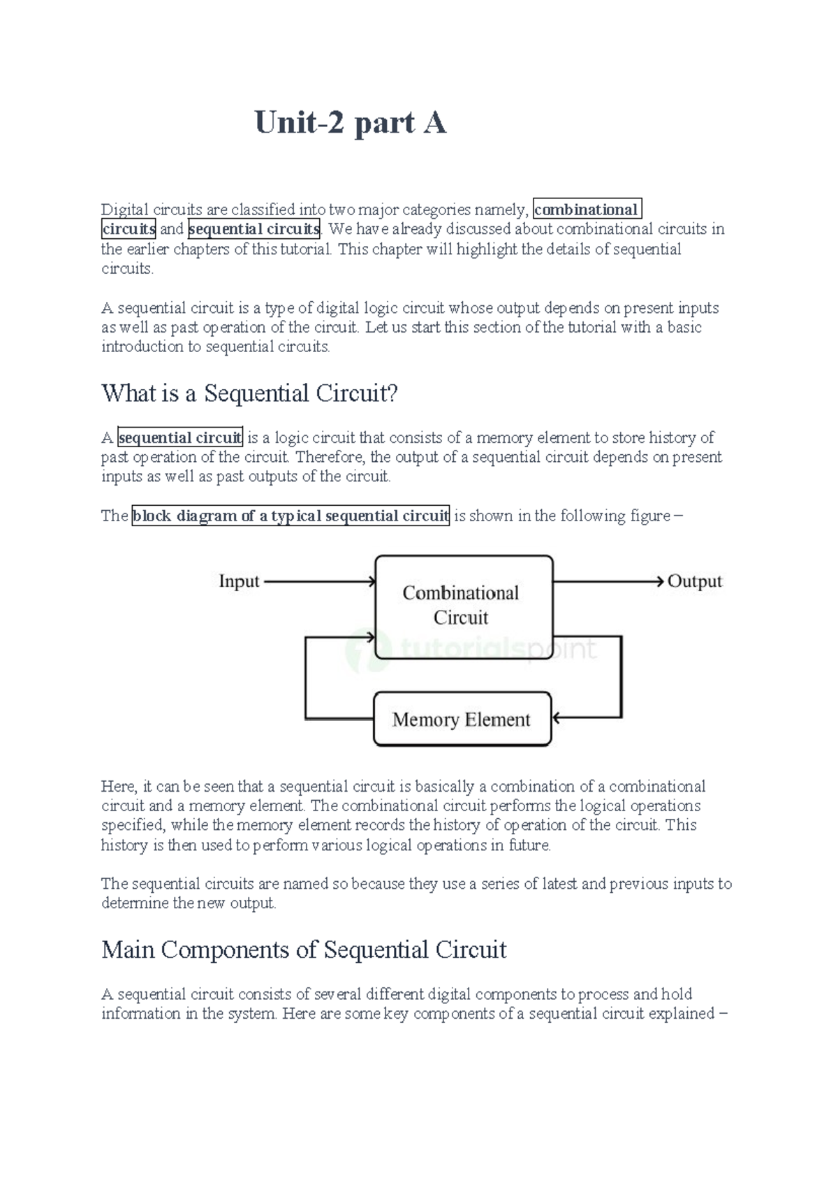 Unit-2 Part A: Understanding Sequential Circuits in Digital Electronics ...