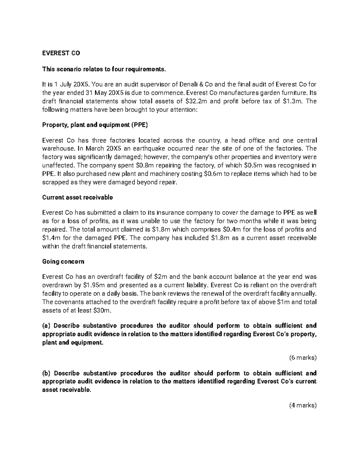 Final Audit Procedures for Everest Co (Case Study) - Studocu