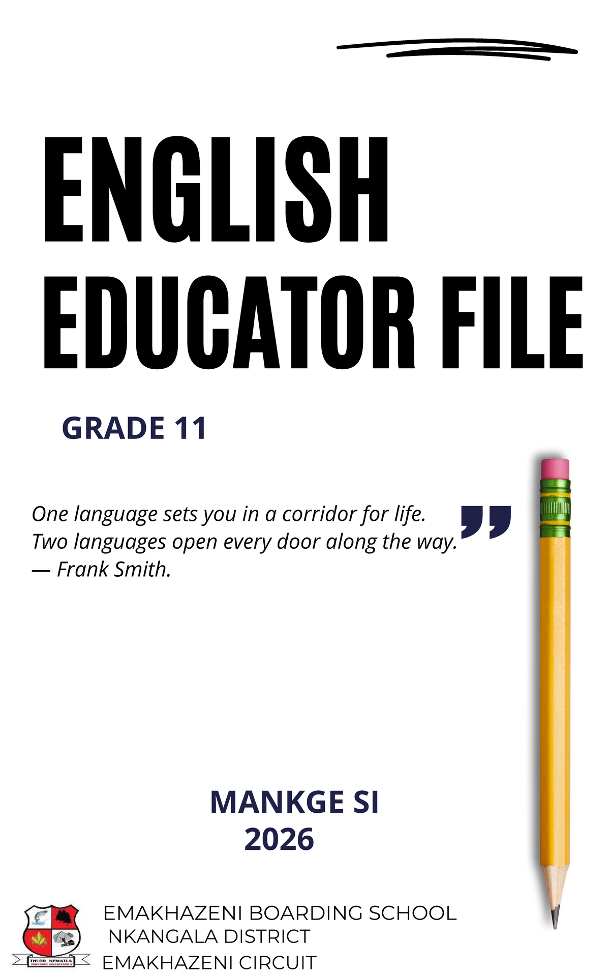 ENGLISH EDUCATOR FILE GRADE 11: Class Activity Book Cover Pages - Studocu
