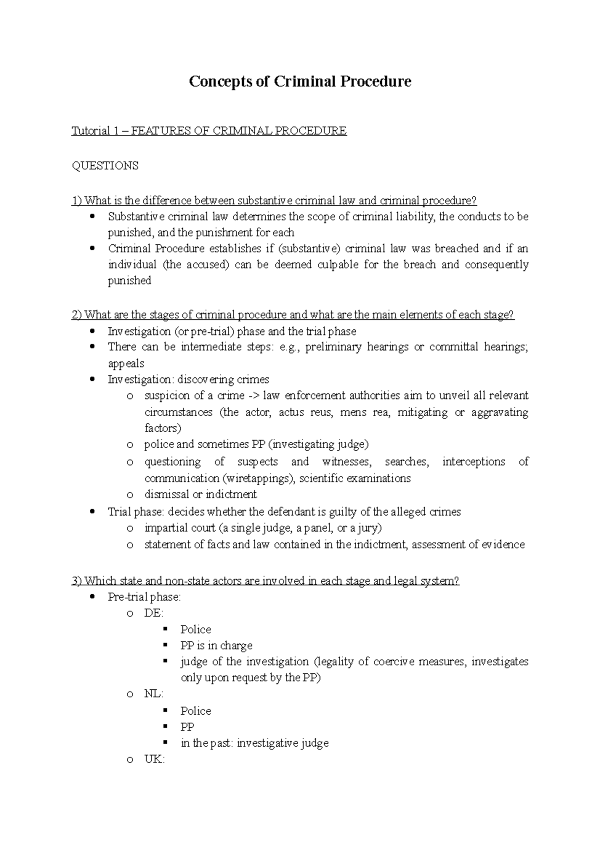 Criminal Procedure Concepts: Tutorial 1 Overview & Key Questions ...