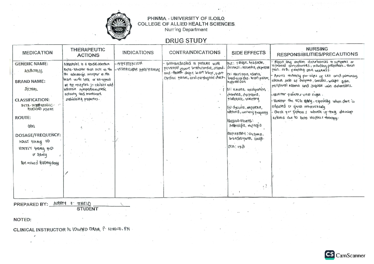 DRUG Study (ACT2) - AU - Notes - DEPARTMENT OF PHINMA UNIVERSITY OF ...