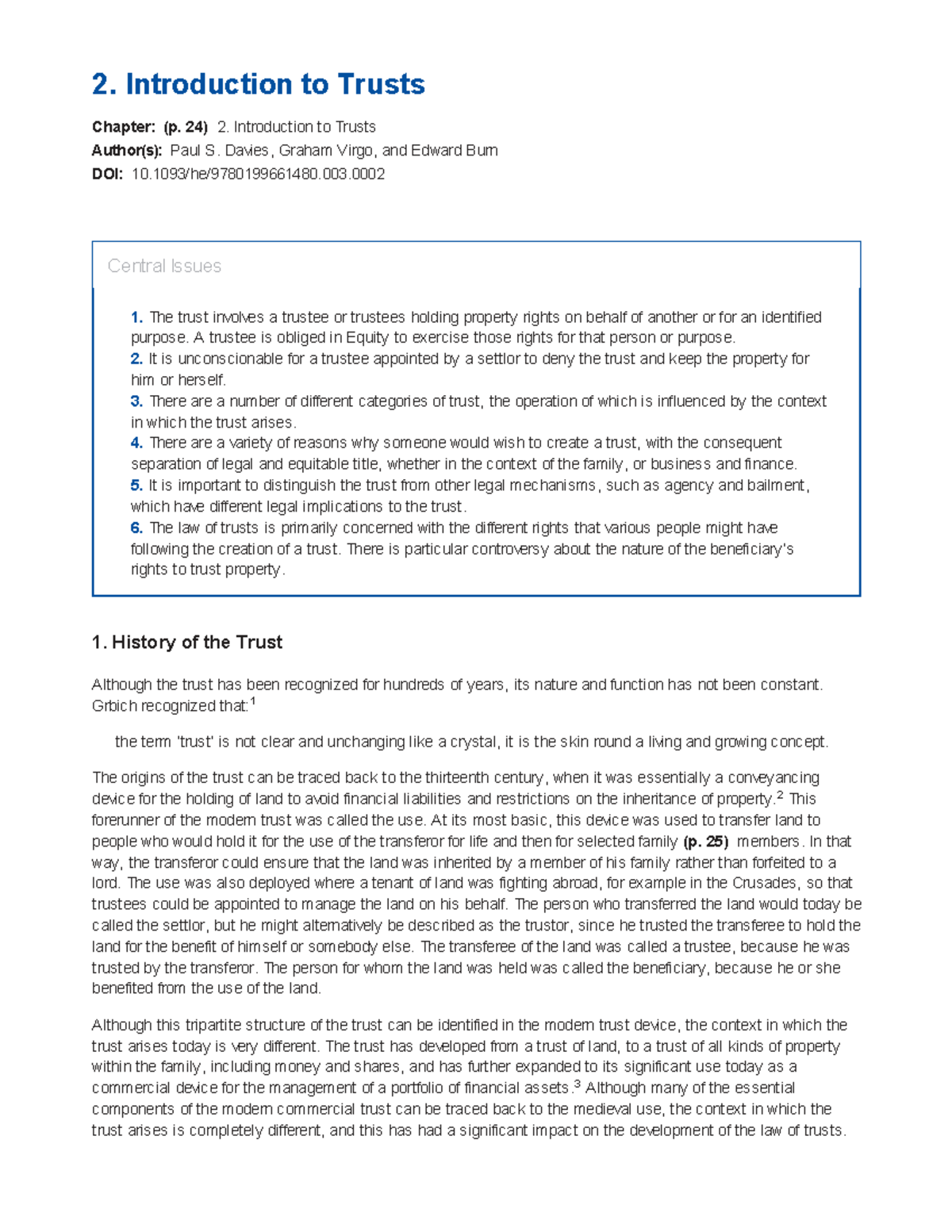 Introduction to Trusts: Key Concepts and Historical Context (LAW 101 ...