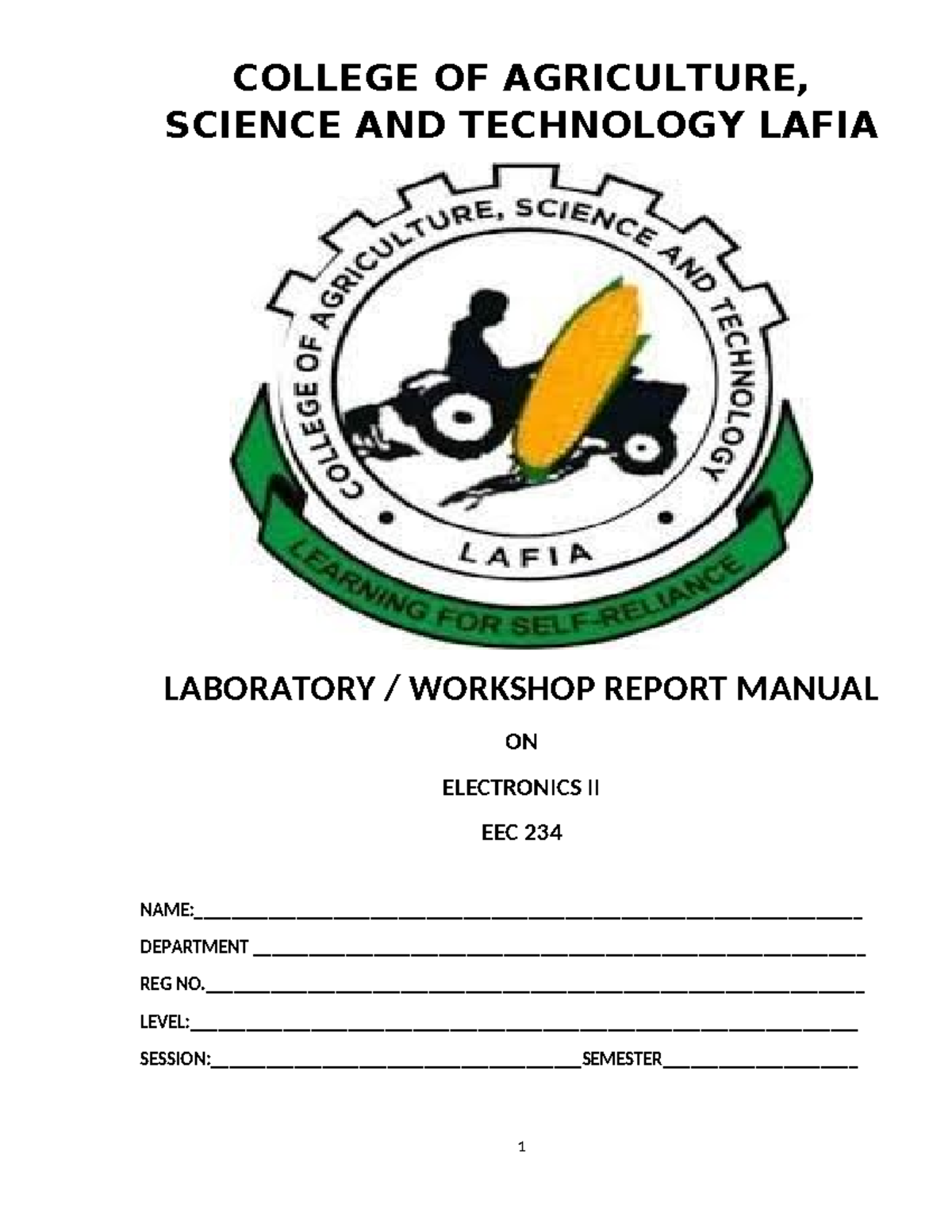 EEC 234 Laboratory Report: FET & Amplifier Characteristics - Studocu