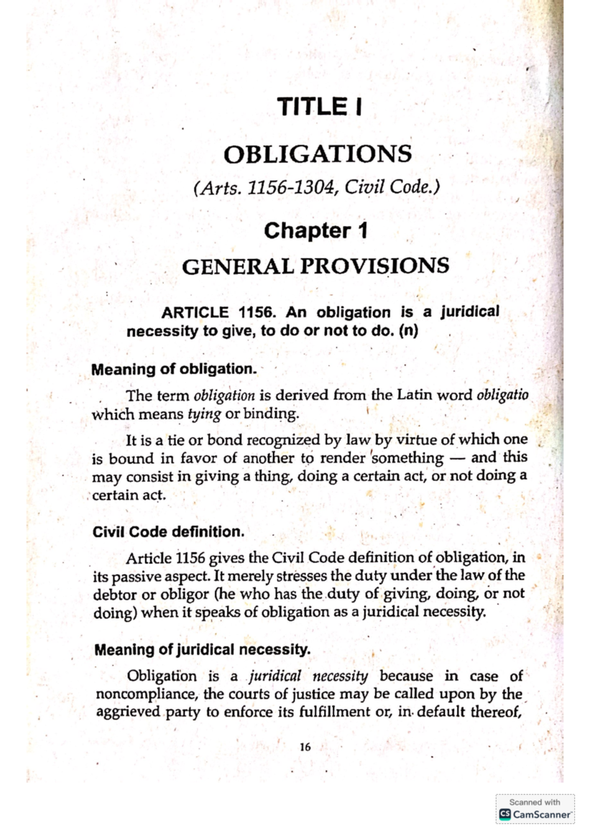 Obligations-Arts - asfaf - TITLE I OBLIGATIONS (Arts. Civil Code ...