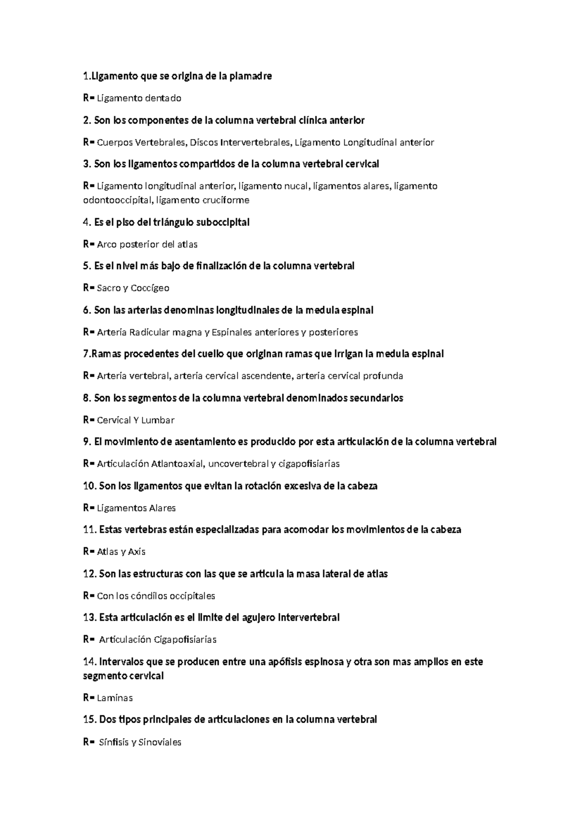 Guía Anato 2 - Preguntas del Primer Parcial de Anatomía - Document Preview