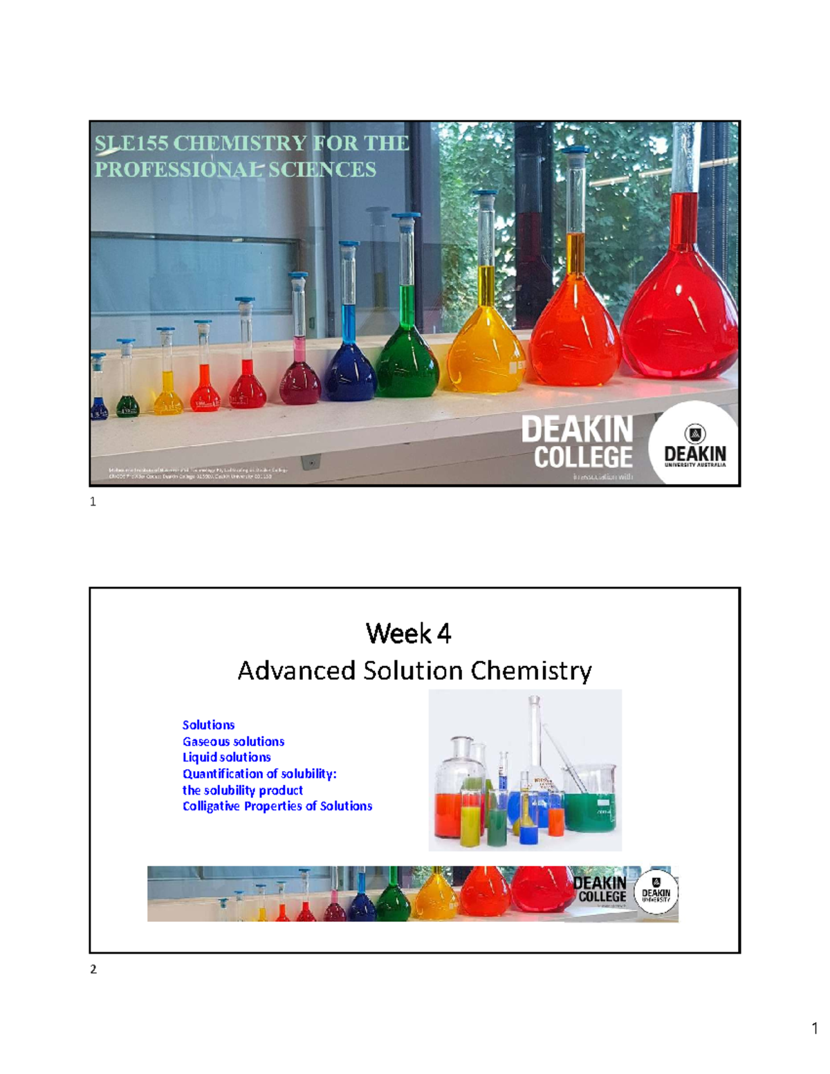 Week 4 CHEM 101 Lecture Notes: Advanced Solutions Chemistry - Studocu