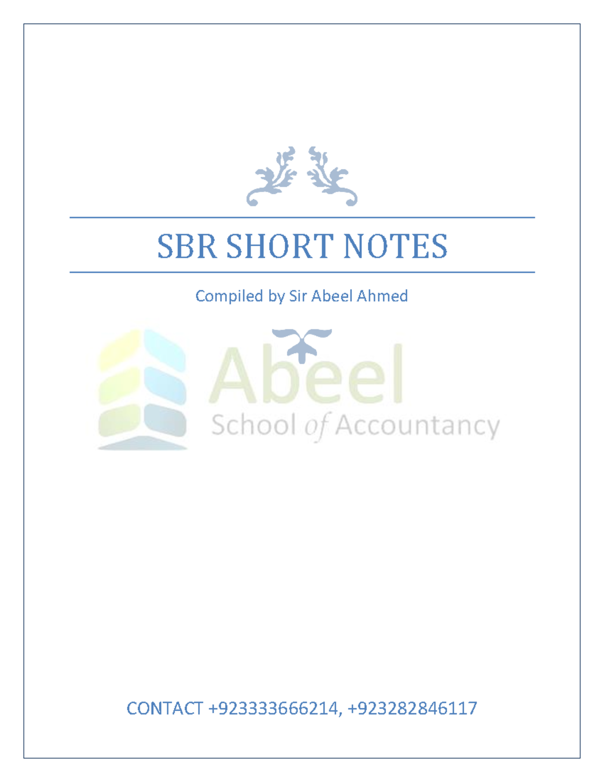 SBR Short Notes Compilation for ACCA SBR Exam - Studocu