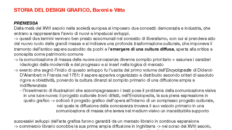 STORIA DEL DESIGN GRAFICO - Baroni e Vitta: Analisi e Sviluppi - Studocu