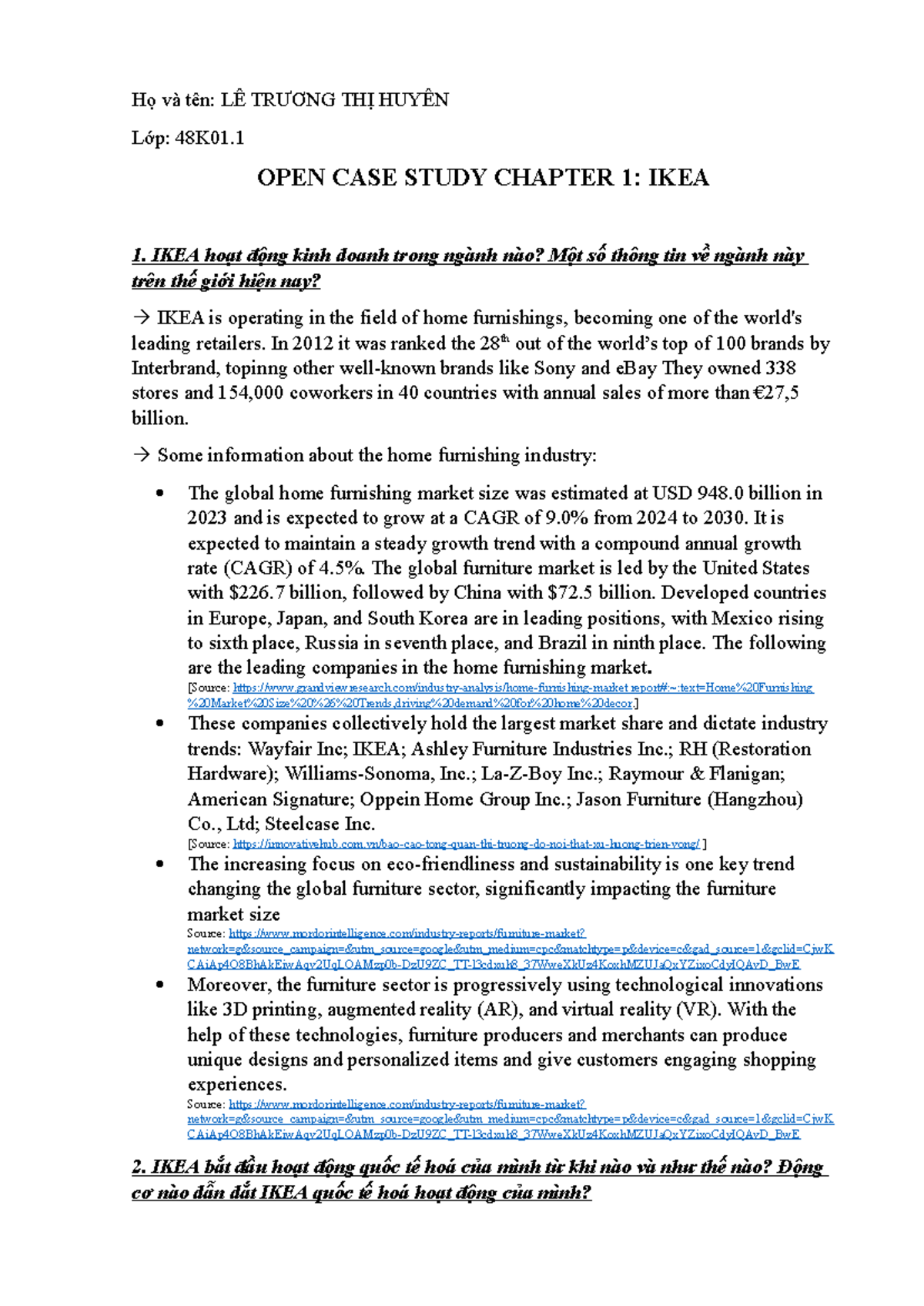 Opencase Study CHAP 1: Analyzing IKEA's Global Strategy and Market ...