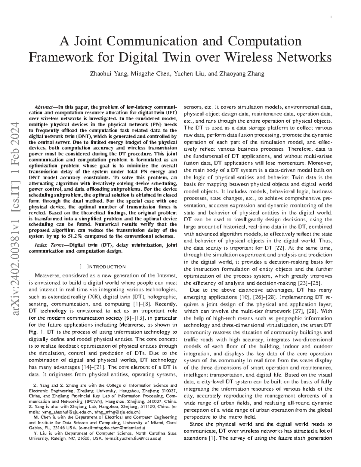 A joint communication and computation framework for digital twin over ...