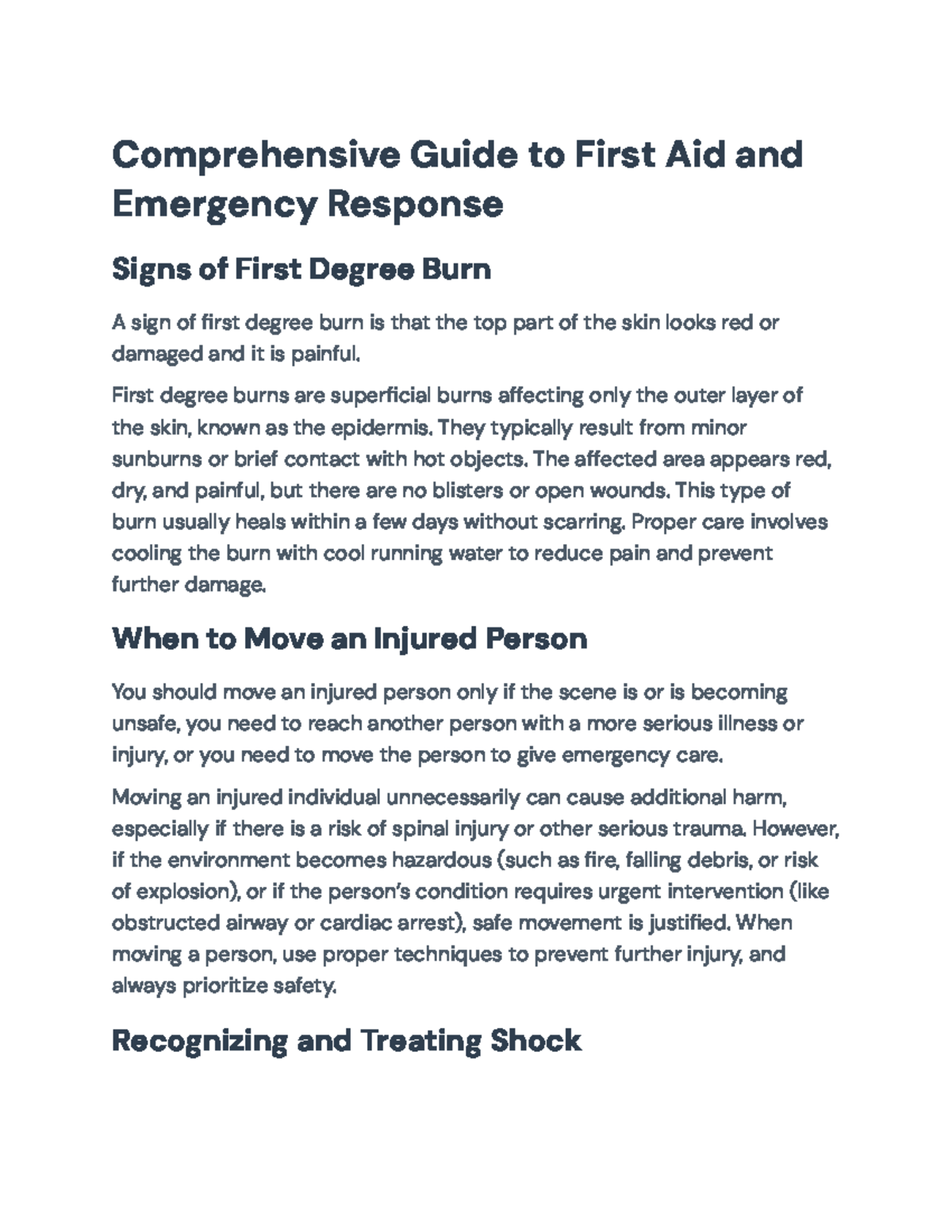 Comprehensive Guide to First Aid: First Degree Burns & Emergency Care ...