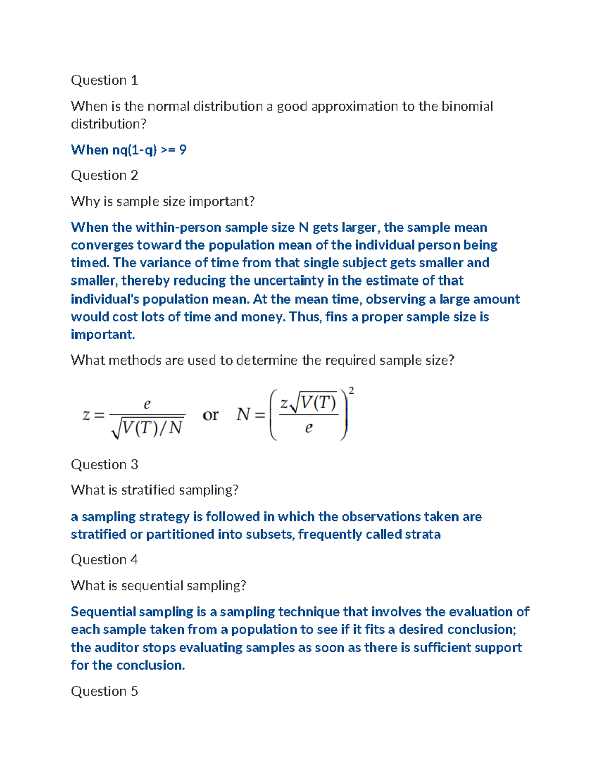 Assignment 12 - Answer - Question 1 When is the normal distribution a ...