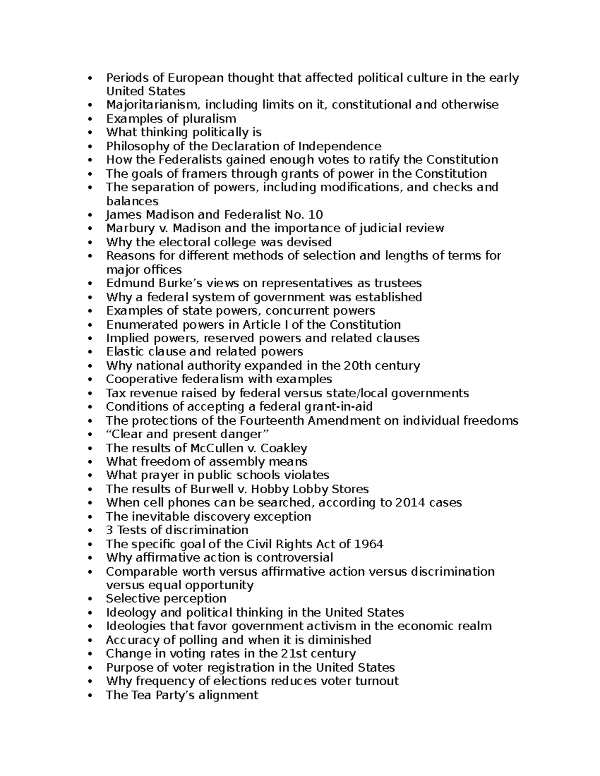 Foundations of American Political Thought and Practice - GOVT 101 ...