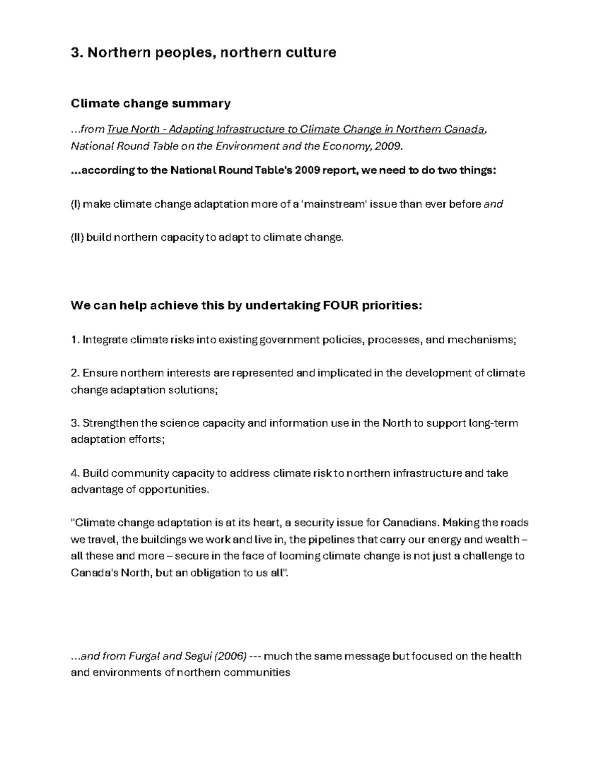 3. Northern Peoples and Climate Change Adaptation Summary Notes - Studocu