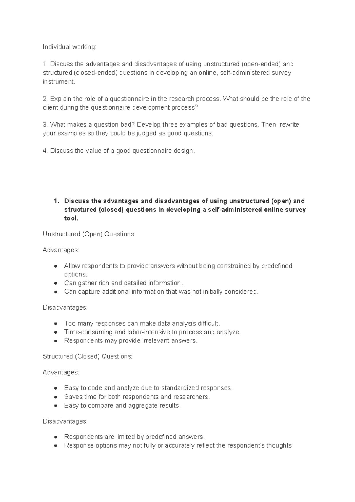 Thuần - INDI - Individual working: Discuss the advantages and ...