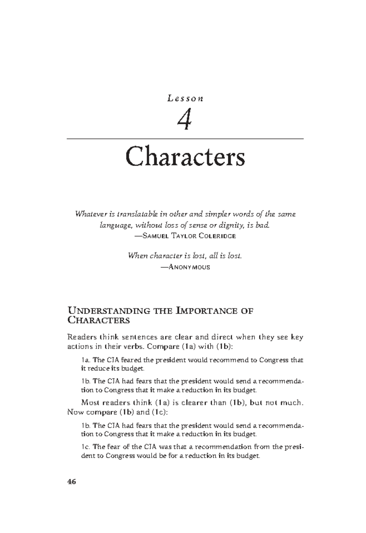 Williams Lesson 4: Understanding Characters in Writing - Studocu