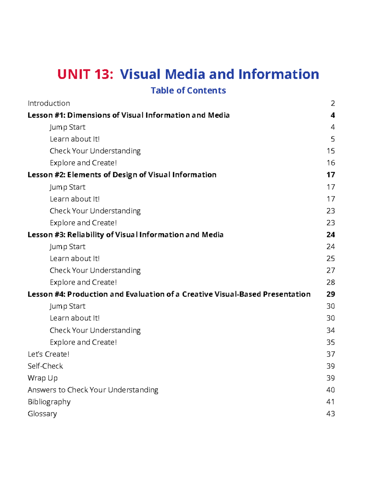 Final UNIT 13: Visual Media and Information Overview - Studocu