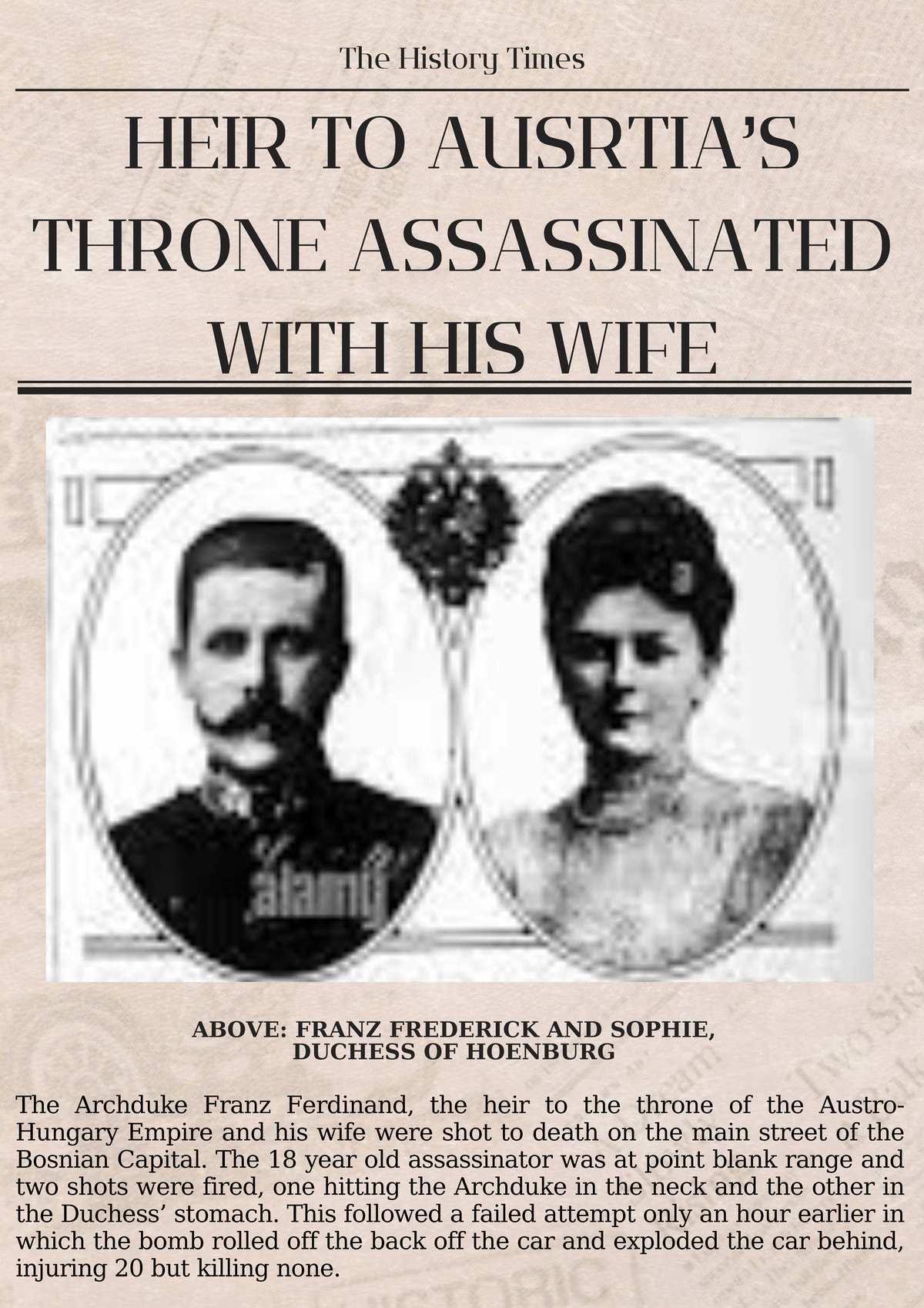 WW1: Assassination of Archduke Franz Ferdinand and His Wife - Studocu