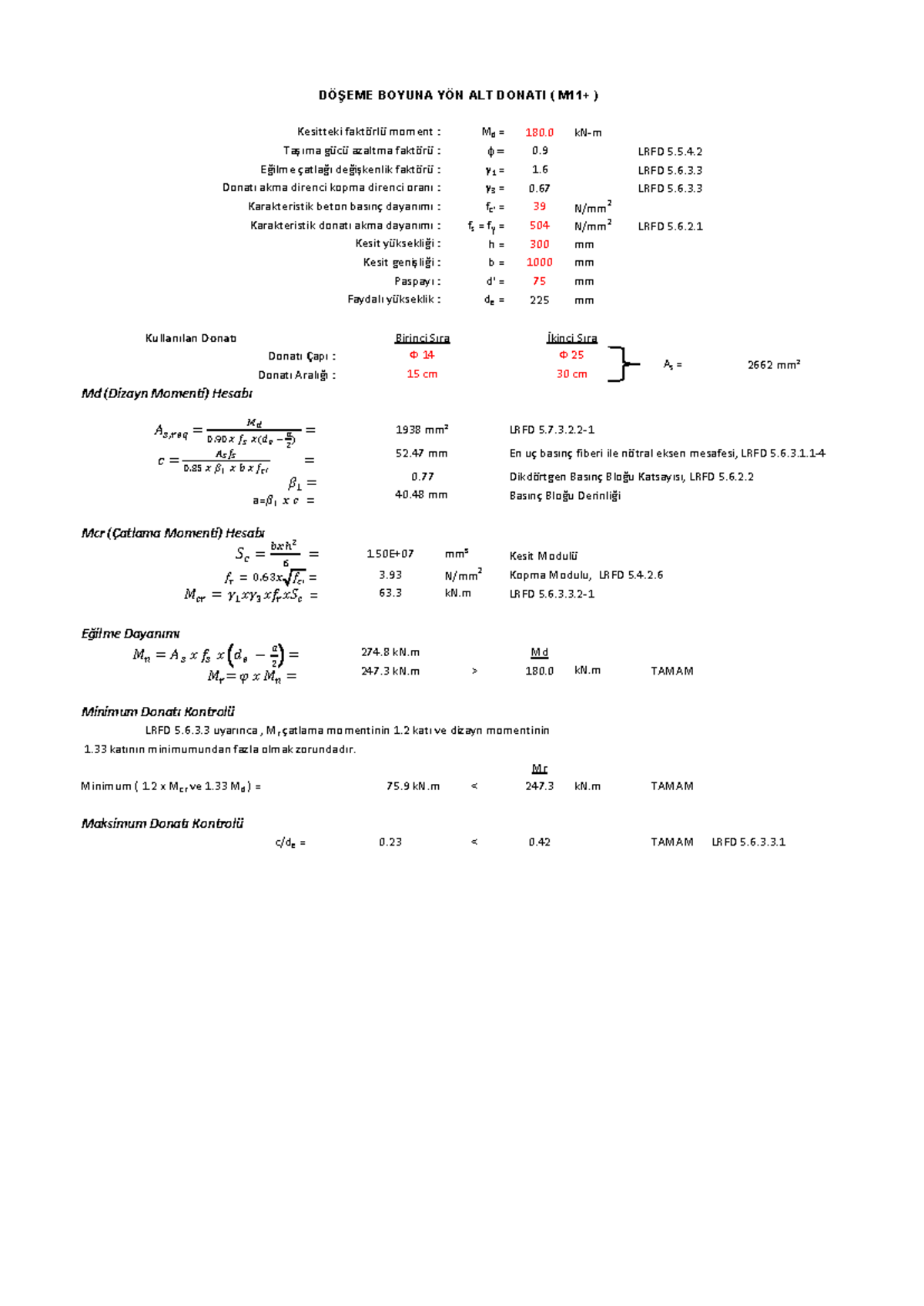 LRFD Design Moment Calculations for Structural Analysis ...