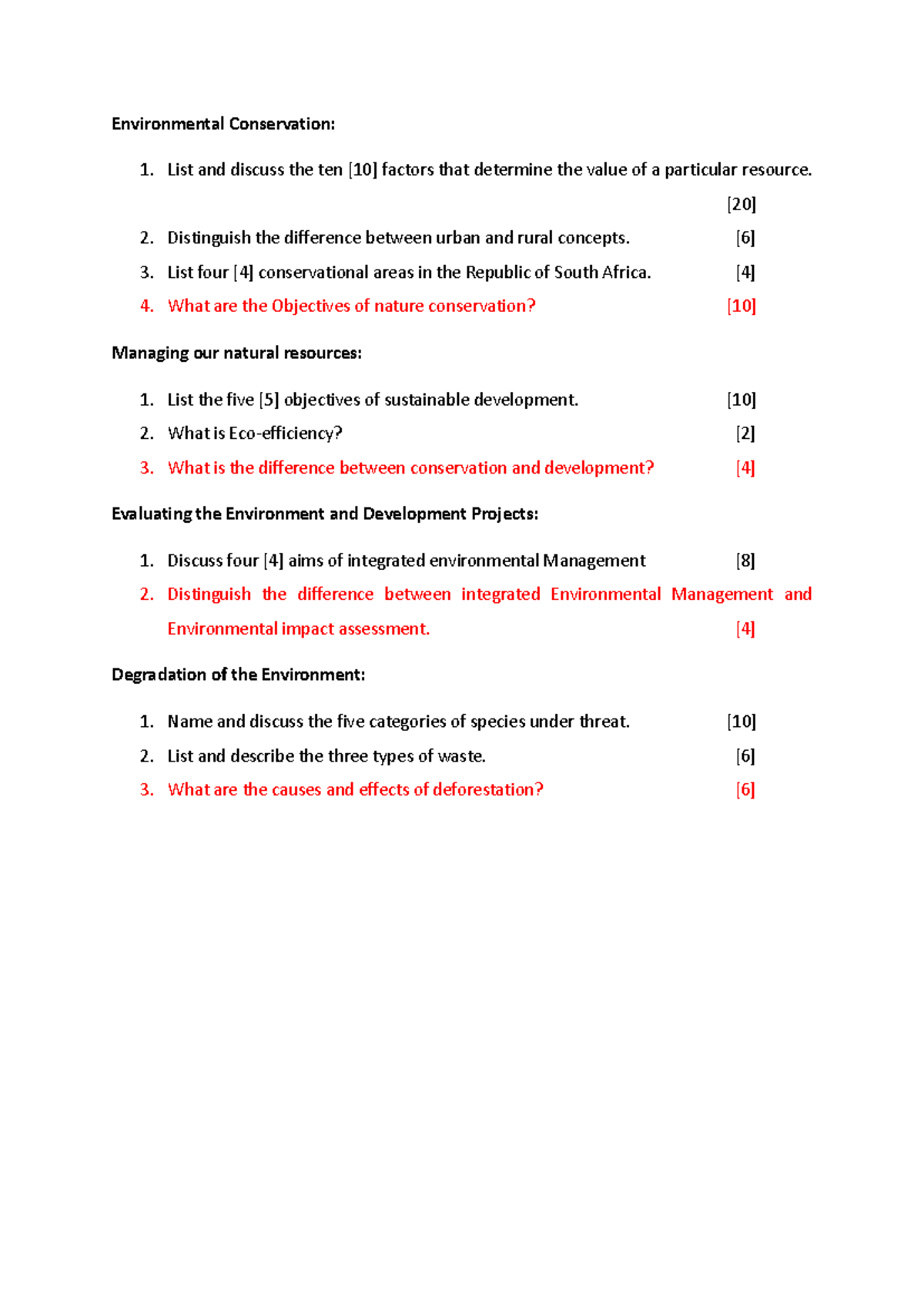 ENV 101: Environmental Conservation Study Guide and Key Concepts - Studocu