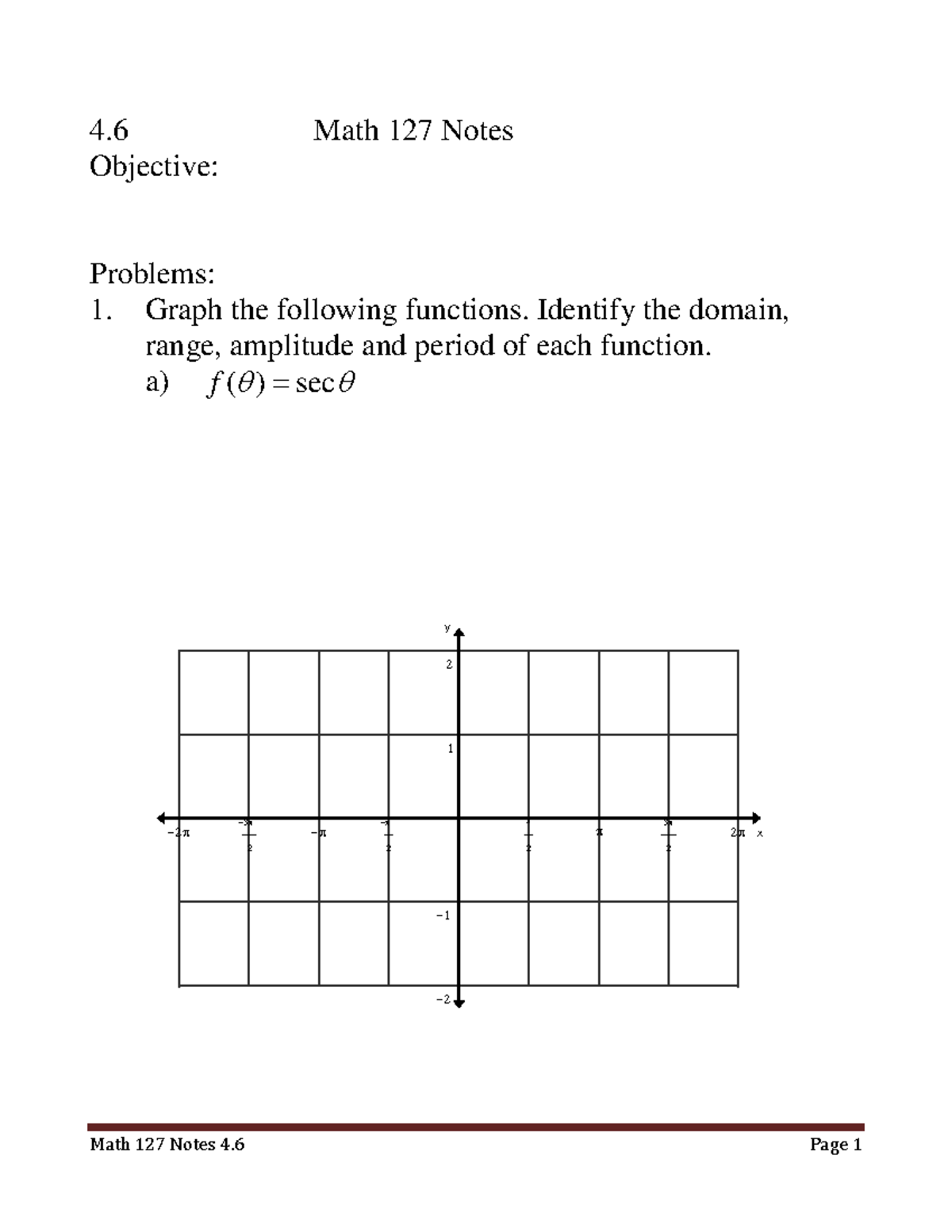 Math 127: 4.6 Graphing Functions and Analyzing Properties - Studocu