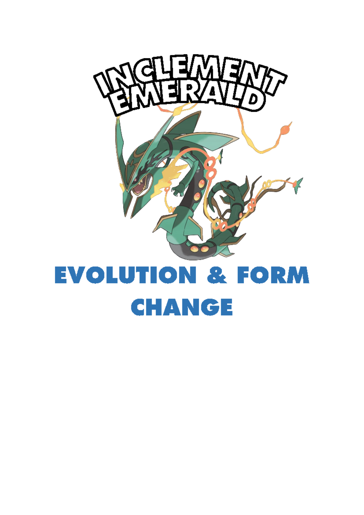 Evolution and Forms Guide - EVOLUTION & FORM CHANGE Evolution Changes ...