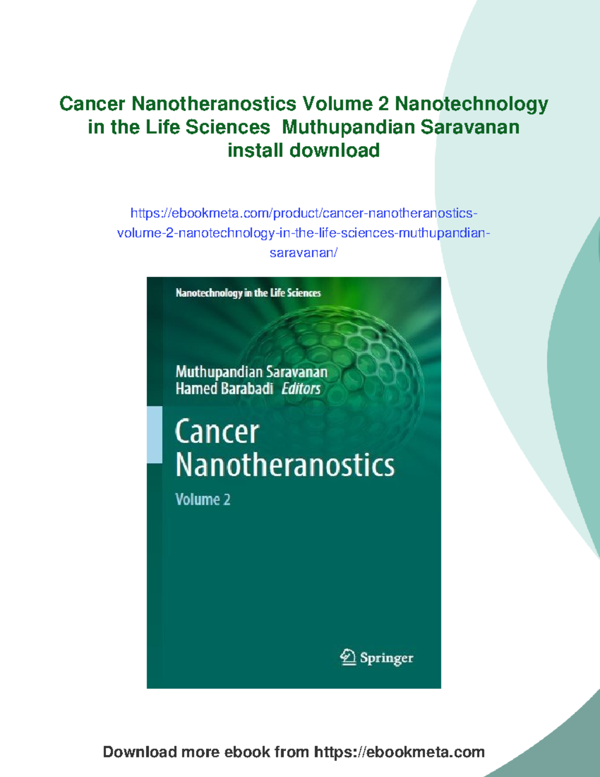 Cancer Nanotheranostics Volume 2: Advances in Nanotechnology for Cancer ...