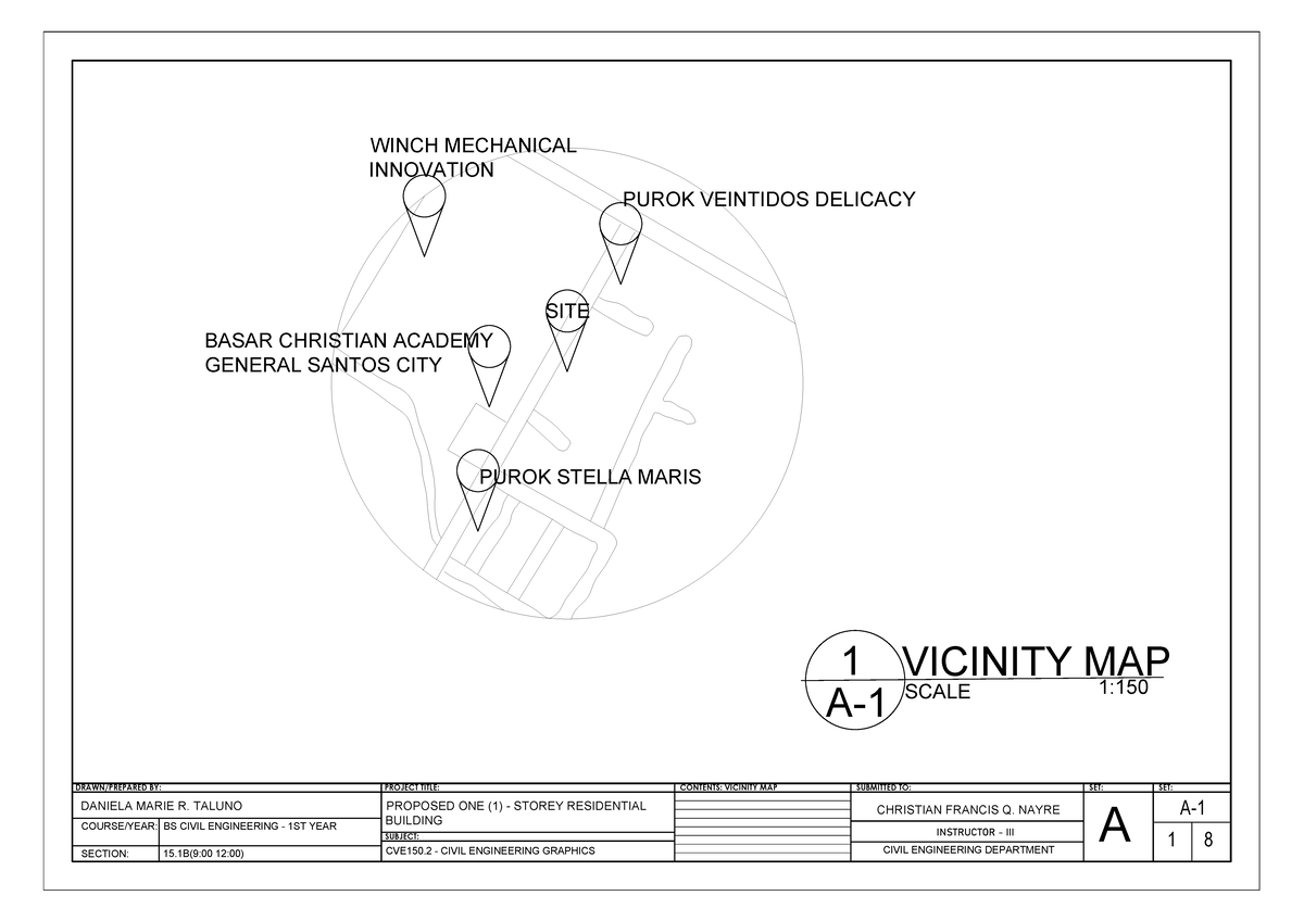 A-1 Vicinity MAP - N/A - DRAWN/PREPARED BY: PROJECT TITLE: PROPOSED ONE ...