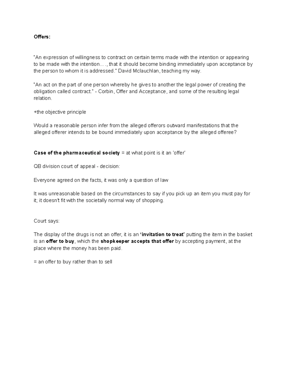 Laws211 - Understanding Offers and Advertisements in Contract Law - Studocu