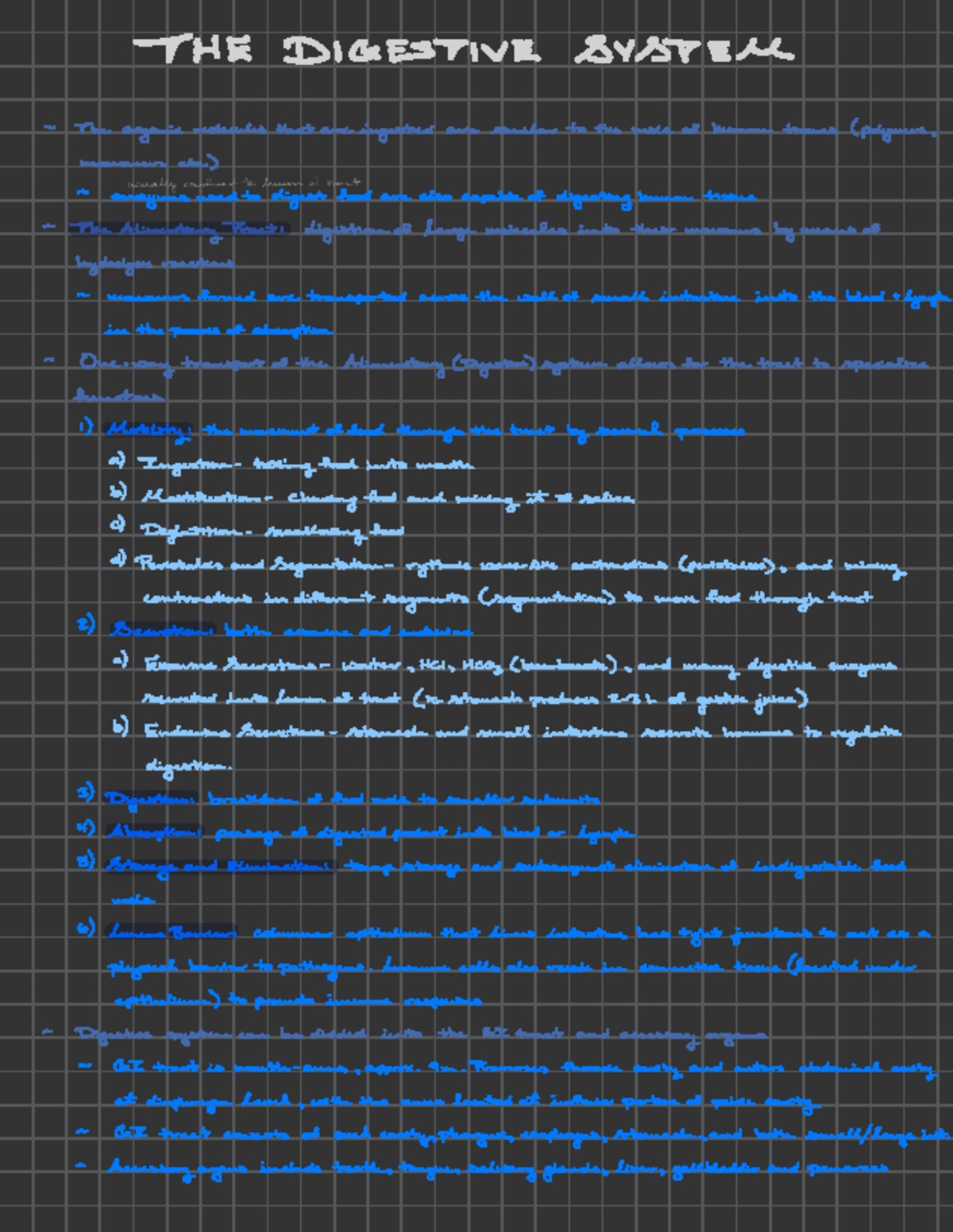 Digestive System Overview: Lecture Notes for BIOM 3200 - Studocu