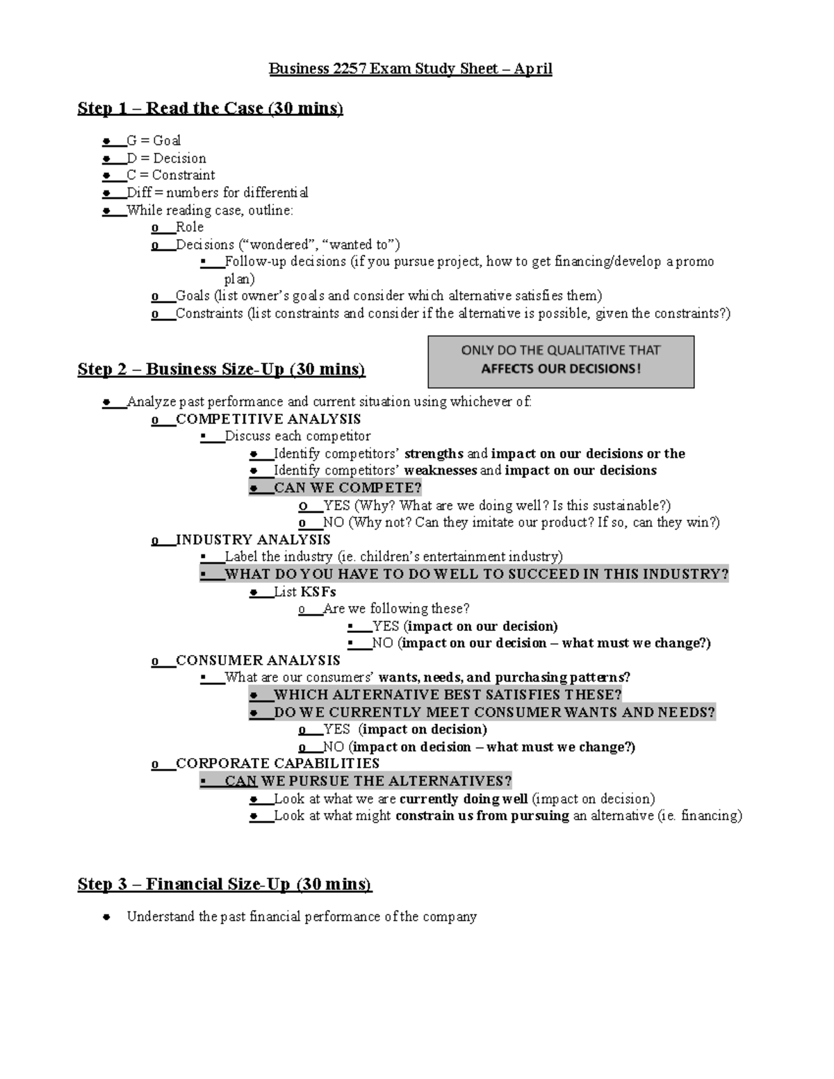 Business 2257 Final Exam Study Guide: Key Concepts and Strategies - Studocu