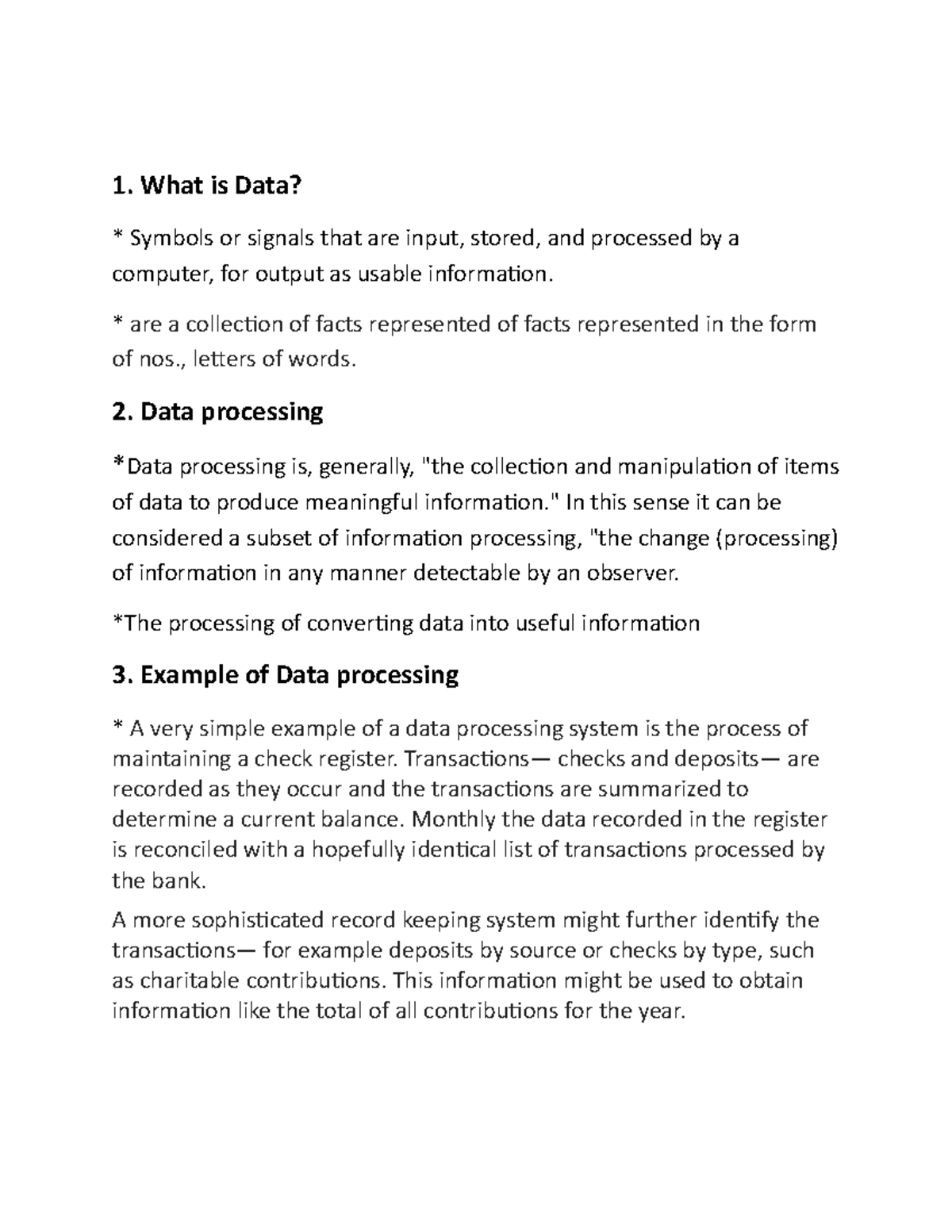 Data-processing - Lectures in data processing - 1. What is Data ...